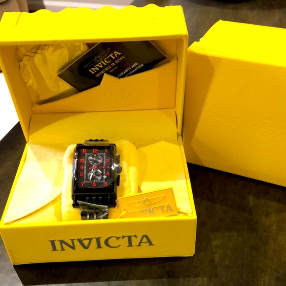 Invicta Cuadro watch Quartz multifunction black dial watch with box & outer box - Picture 2 of 14